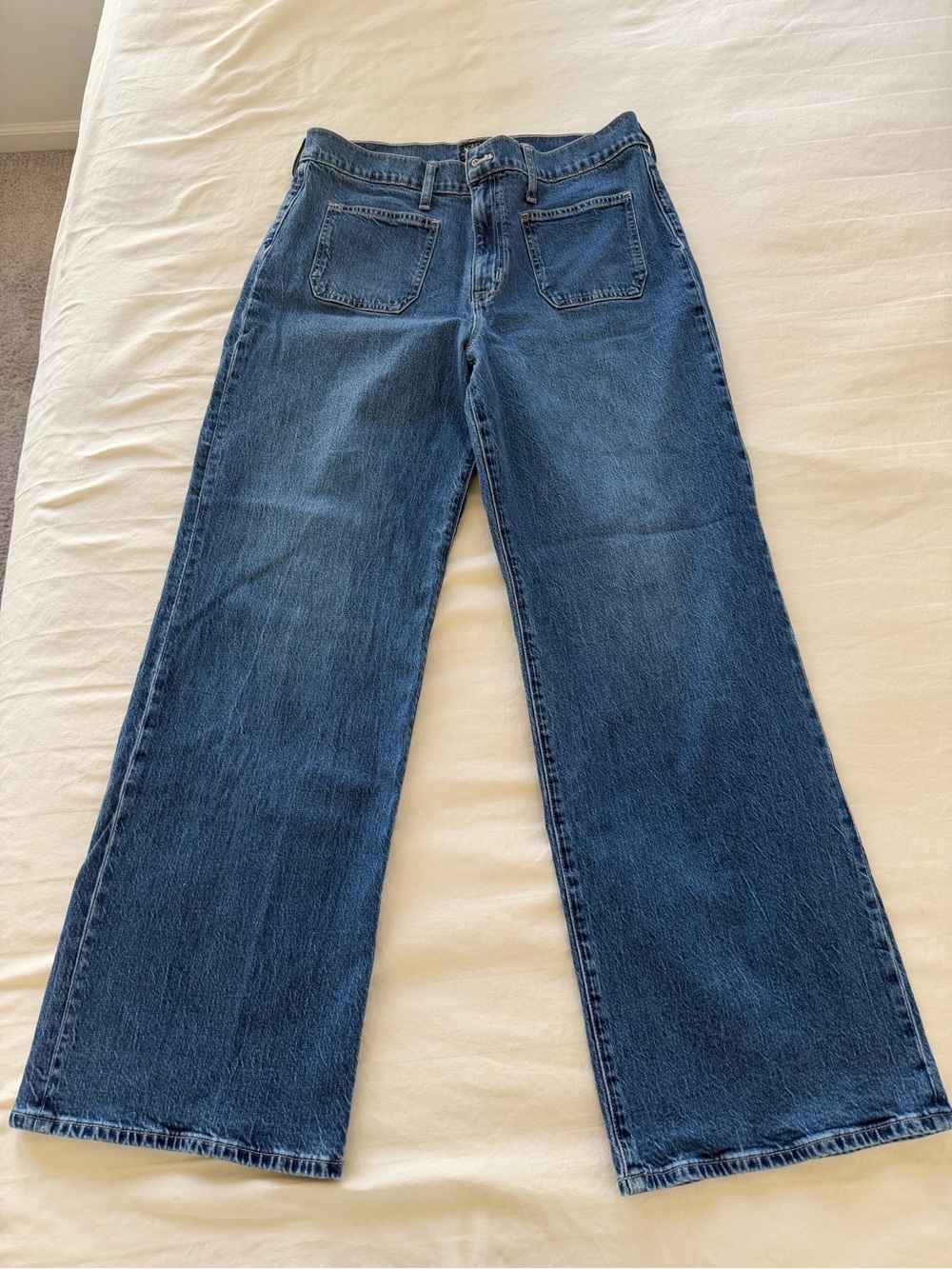 J. Crew Factory Dark Blue Wide-Leg Jeans